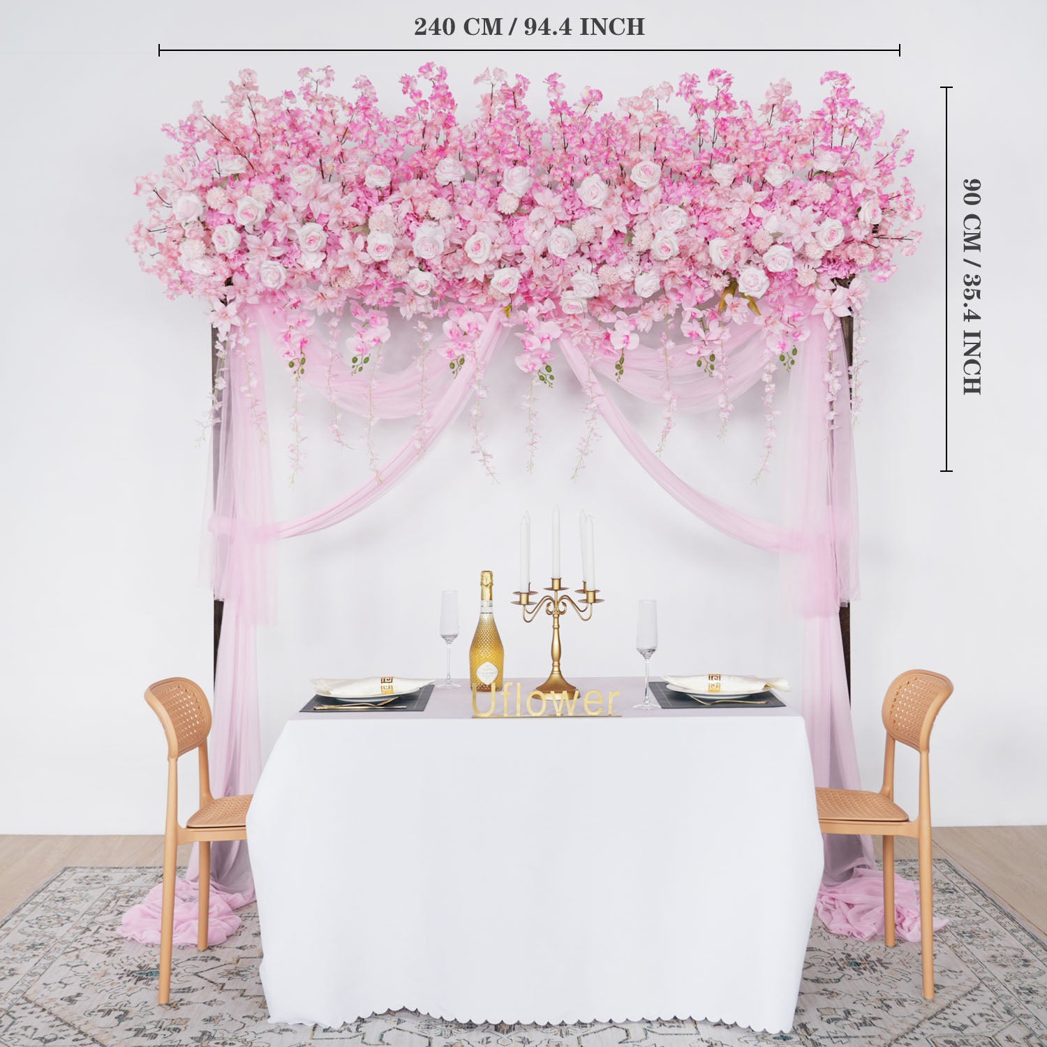Rose Backdrop Flower Arrangement 26 picture